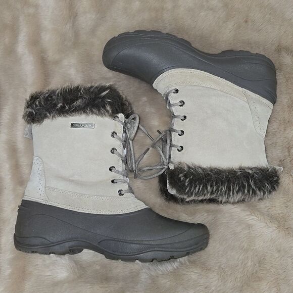 FIELD & STREAM WOMEN'S PAC WHITE LEATHER WINTER BOOTS, SIZE 10 - NEW - Picture 3 of 13